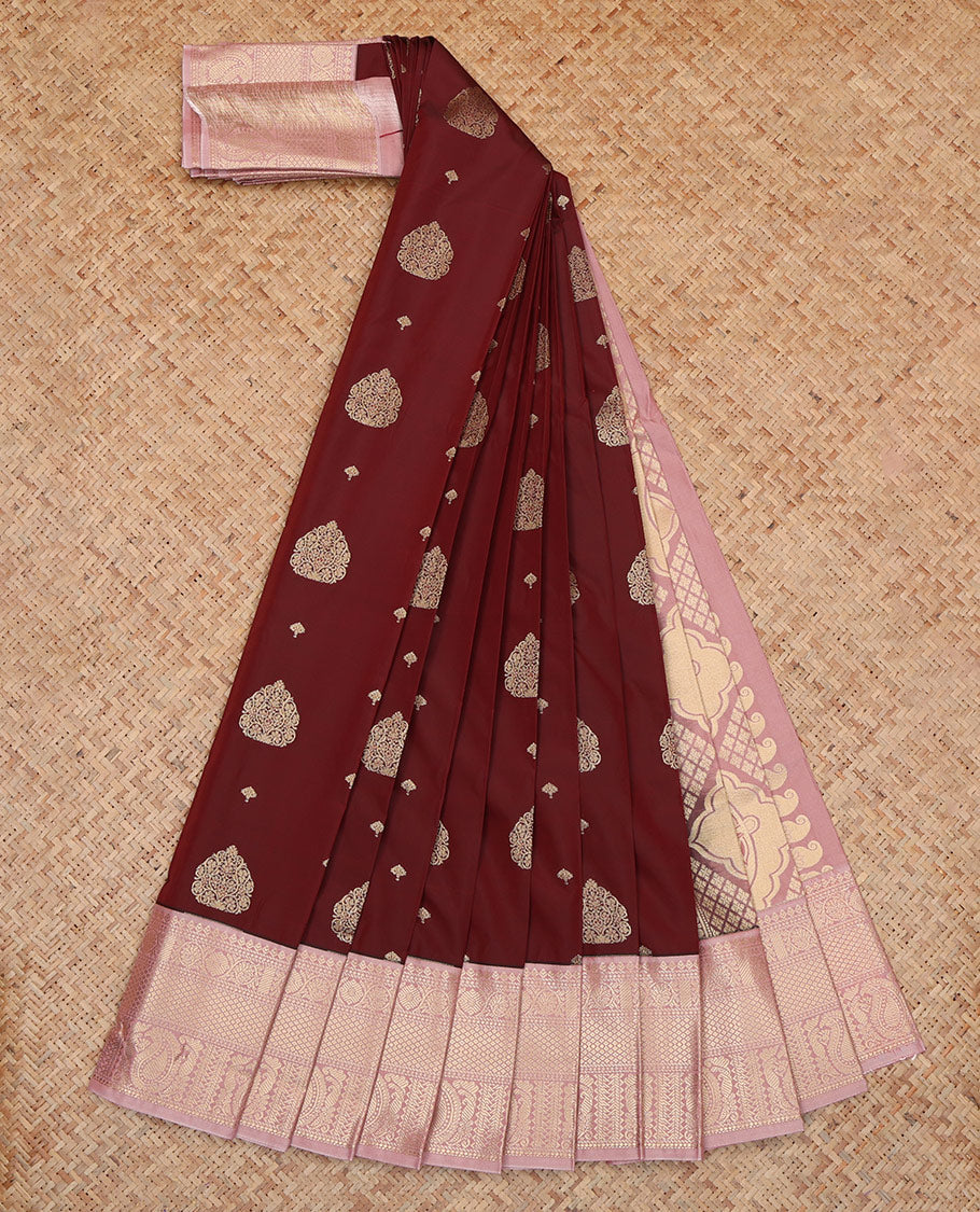 Maroon Budget Silk Saree