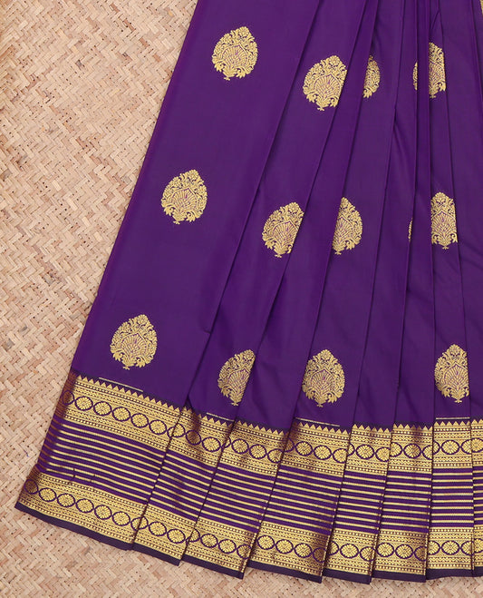 Violet Zari Buttas Budget Silk Saree