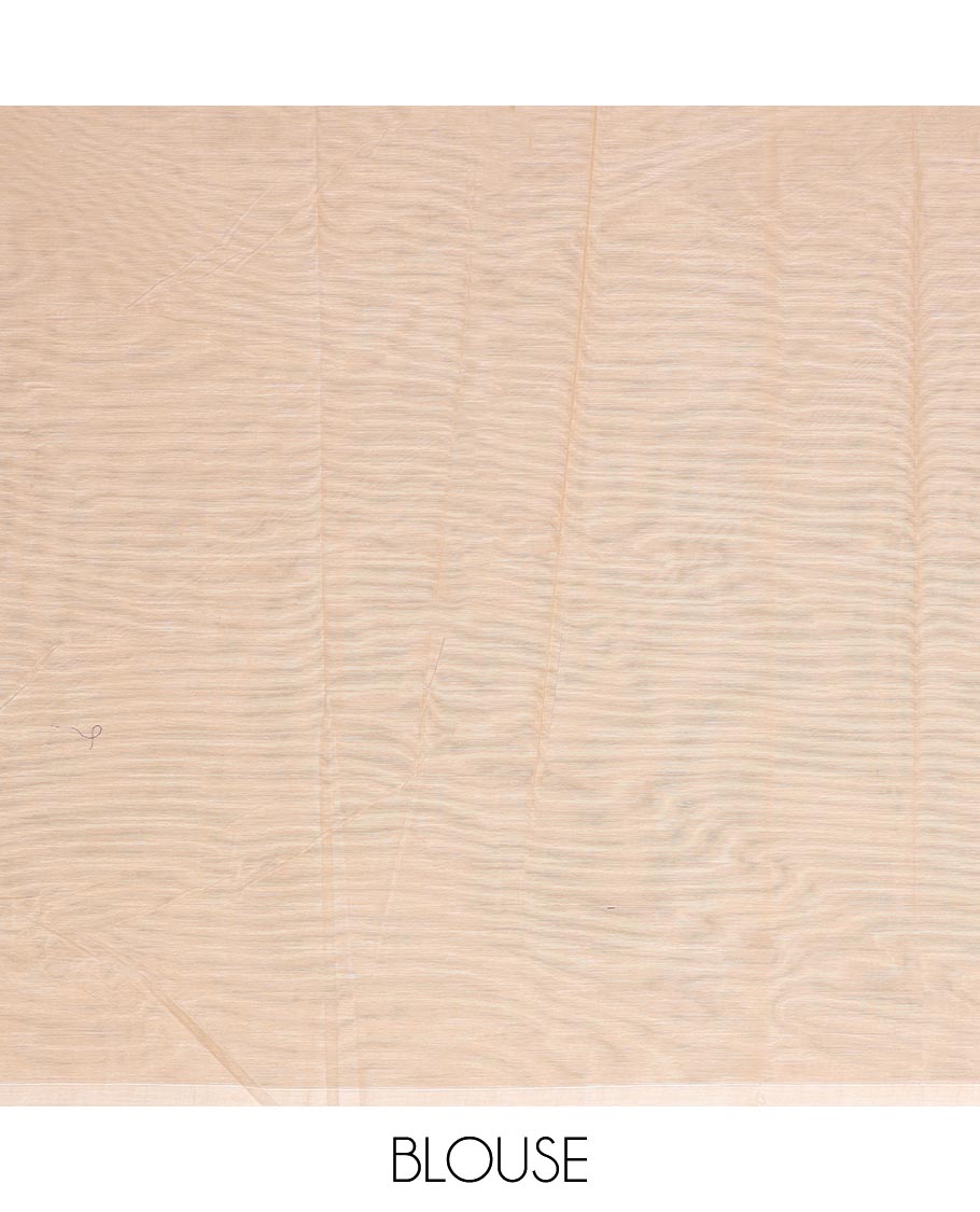 Borderless grey buttas Coimbatore cotton saree, self-pallu of intricate designs