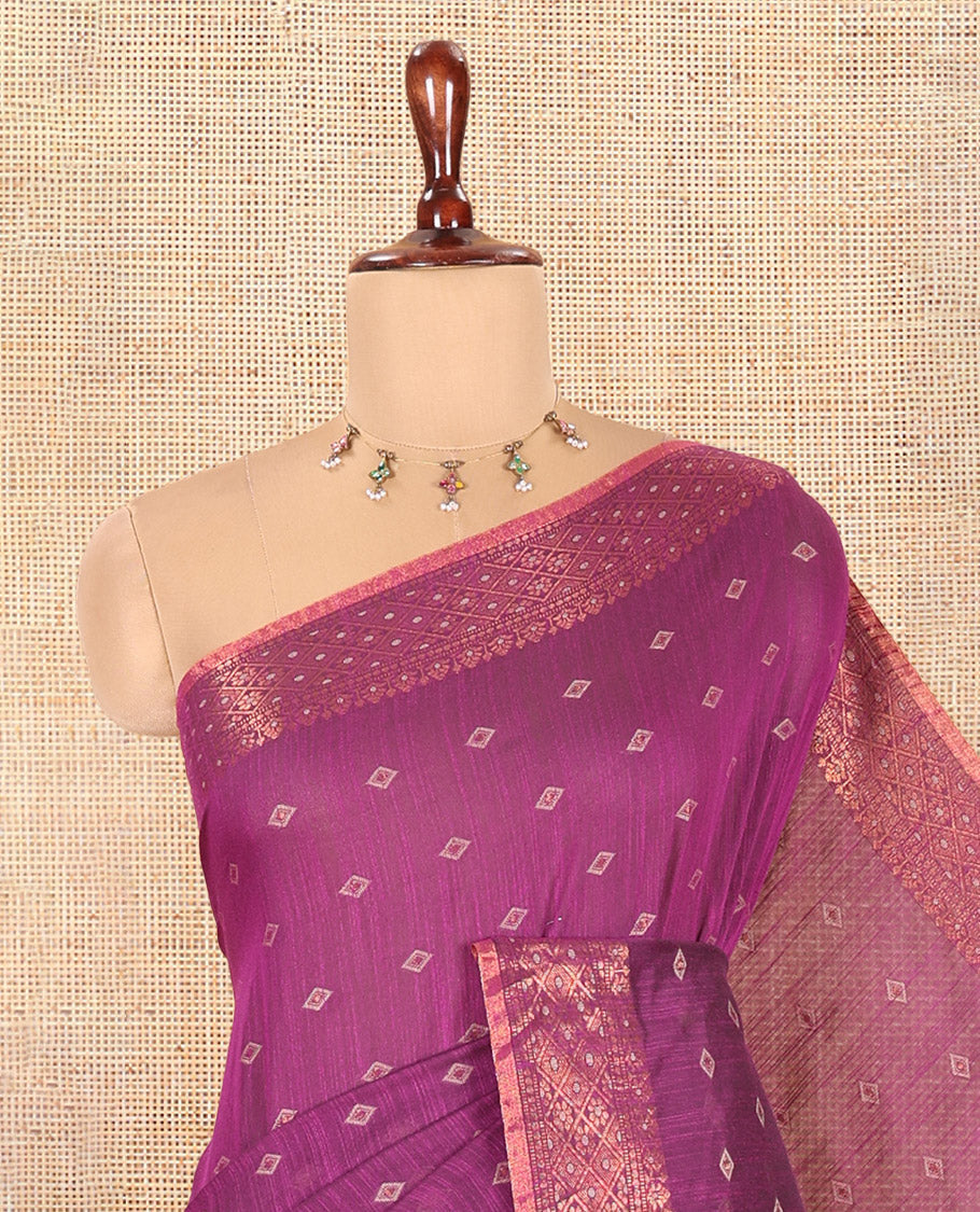 Violet Khadi Cotton Saree