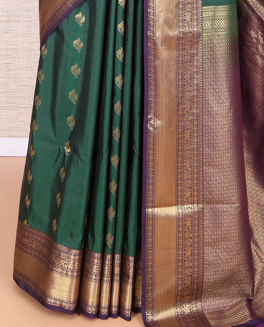 Green Traditional Zari Border Budget Silk Saree