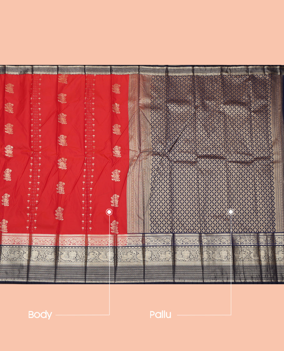 Red Buttas Budget Silk Saree