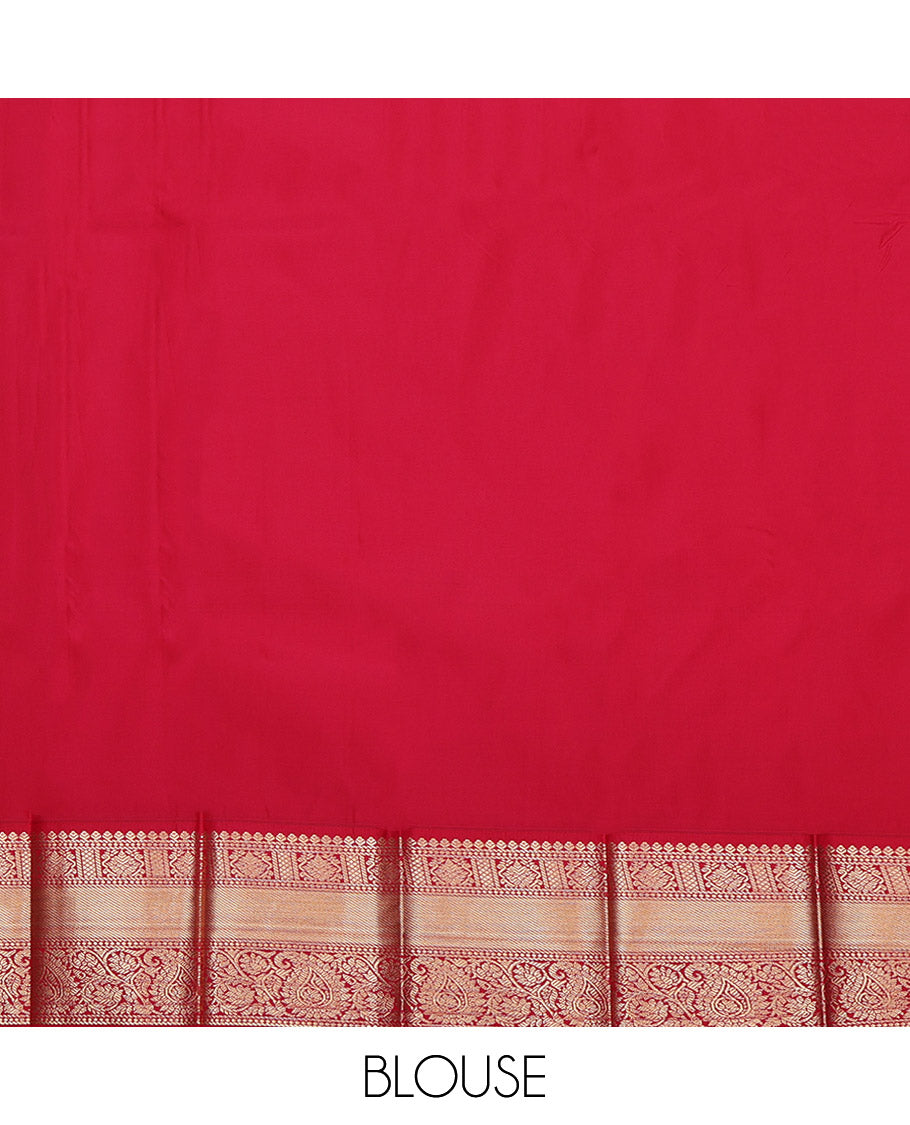Brown Budget Silk Saree, Elegantly Highlighted with Zari Butta Enclosed Checked Design on Its Body, Complemented by a Contrast Traditional Zari Border, Intricately Designed Pallu, and Paired with a Contrast Blouse
