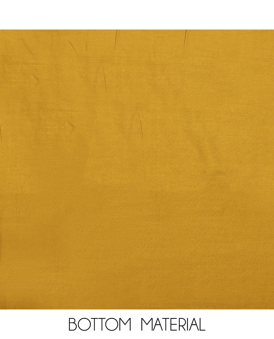 Yellow Material Chudidar Set, Beautified with Floral Abstract Print and Neck Embroidery on Cotton Top, a Contrast Plain Cotton Bottom, and Paired with a Plain Dupatta