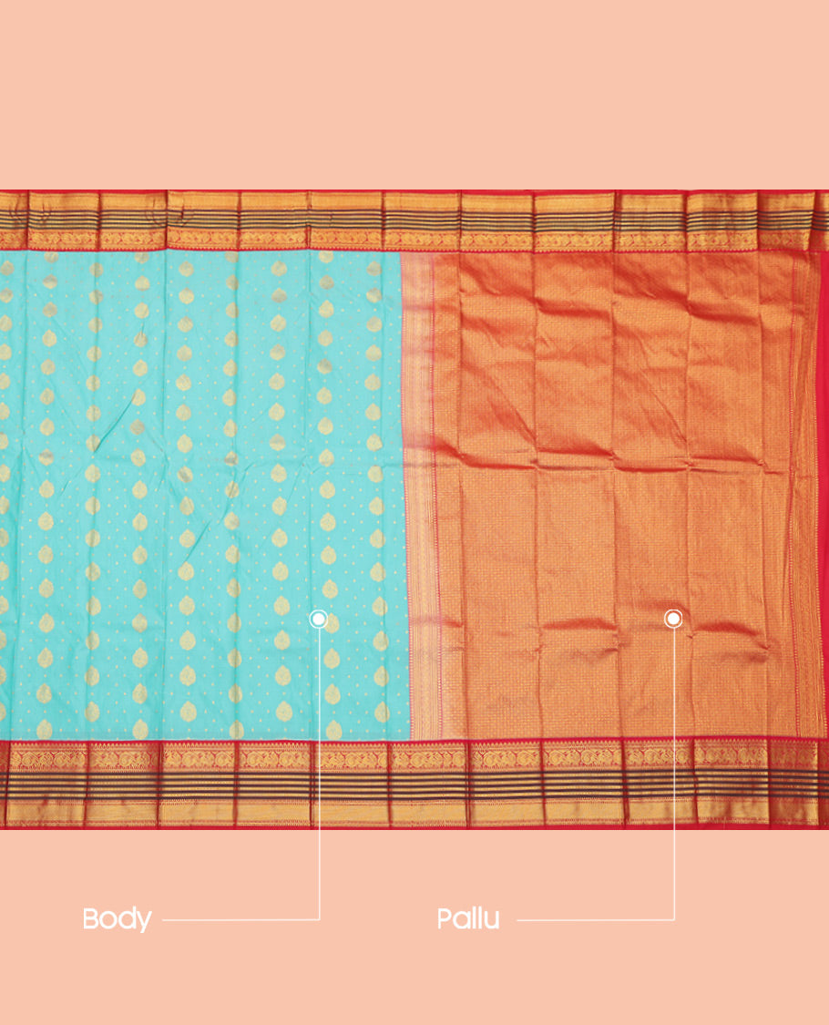 Sky Blue Budget Silk Saree