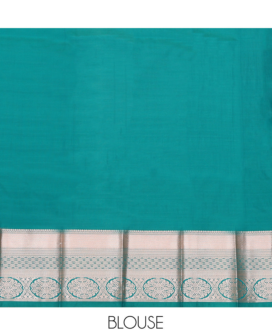 Purple Budget Silk Saree, Showcasing Zari Buttas, Complemented by Contrast Traditional Zari Border, a Grand Pallu and a Contrast Blouse