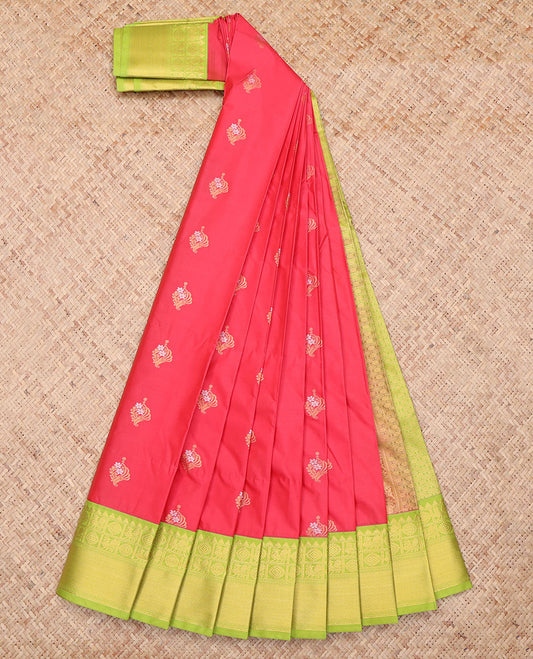 Red Peacock Chakram Budget Silk Saree