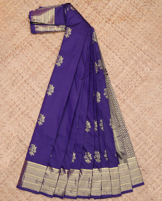 Violet Zari Butta Budget Silk Saree