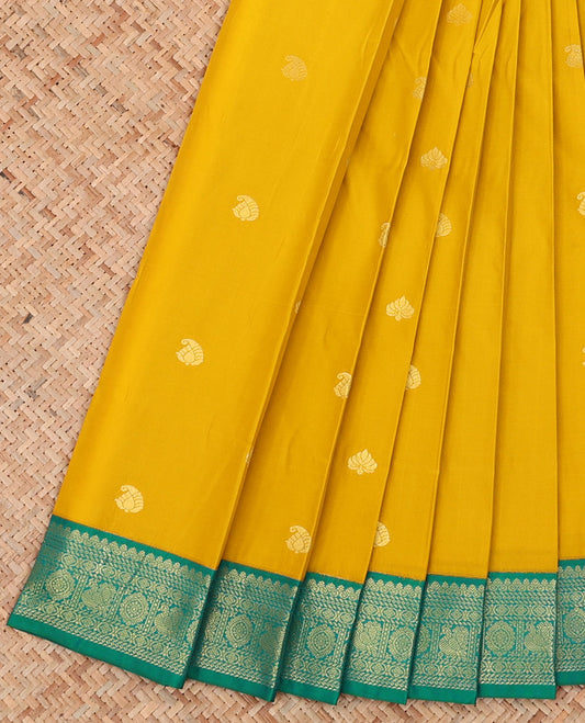 Pink Budget Silk Saree Sparsely Sparkled with Zari Designs, Highlighted with a Contrast Traditional Zari Design Border, Pallu of Paisleys, and Paired with a Contrast Blouse