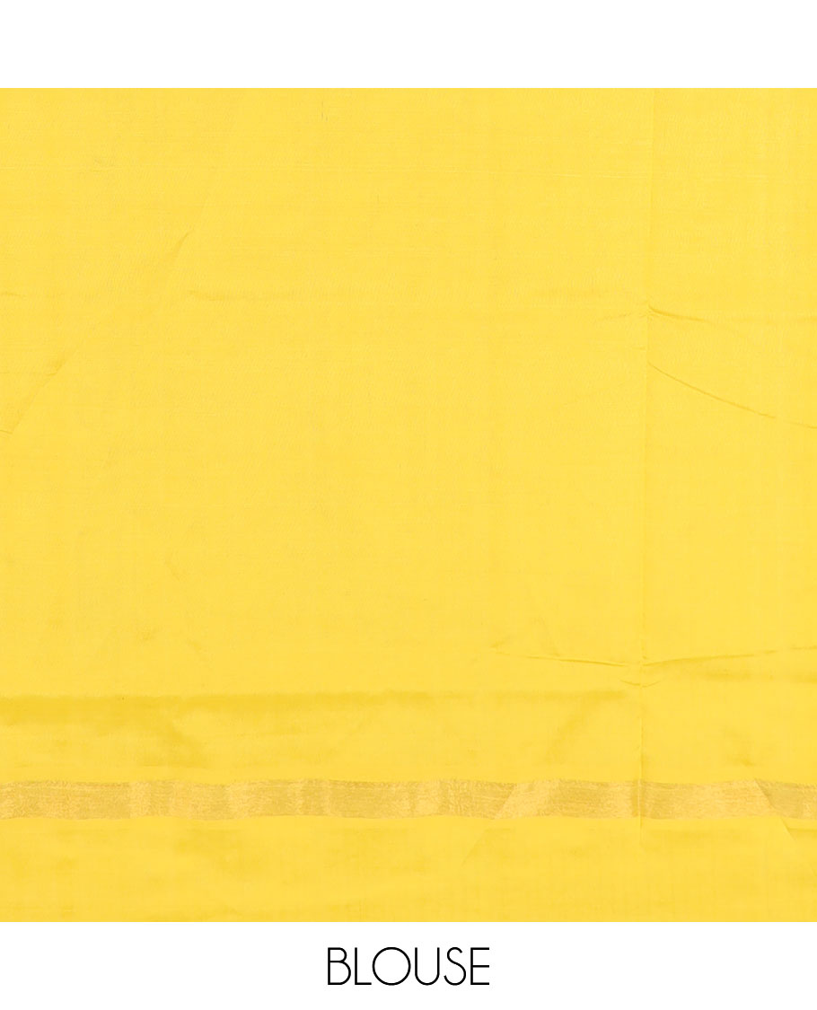 Green plain poly cotton saree, contrast zari striped border, and pallu of stripes