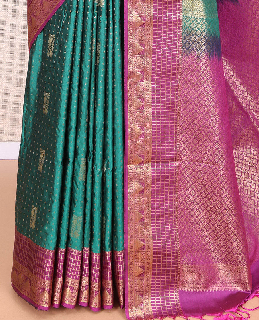 Green Zari Butta Traditional Budget Silk Saree