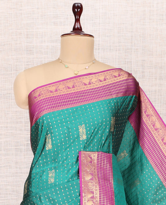 Green Zari Butta Traditional Budget Silk Saree