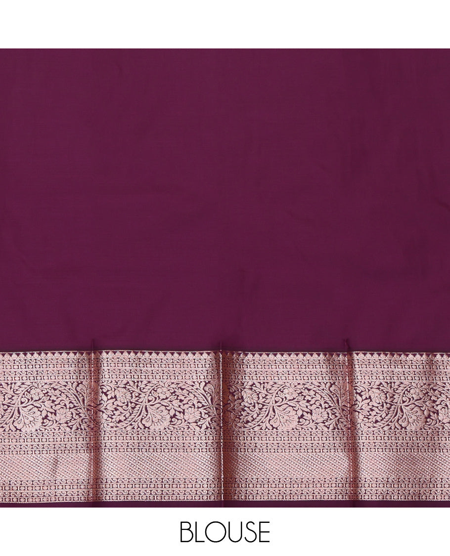 Pale Blue Budget Silk Saree, Sparsely Sparkled with Zari Buttas, Complemented by a Contrast Traditional Zari Border, Grand Pallu, and a Contrast Blouse