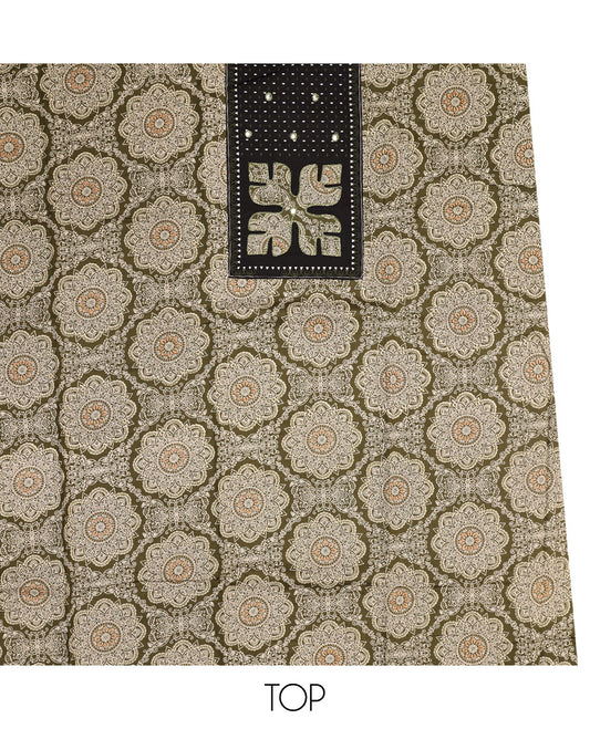 Green Material Chudidar Set, Decked Up with Intricately Printed and Neck Work on Cotton Top, a Contrast Plain Cotton Bottom, and Paired with a Warli-Printed Cotton Dupatta