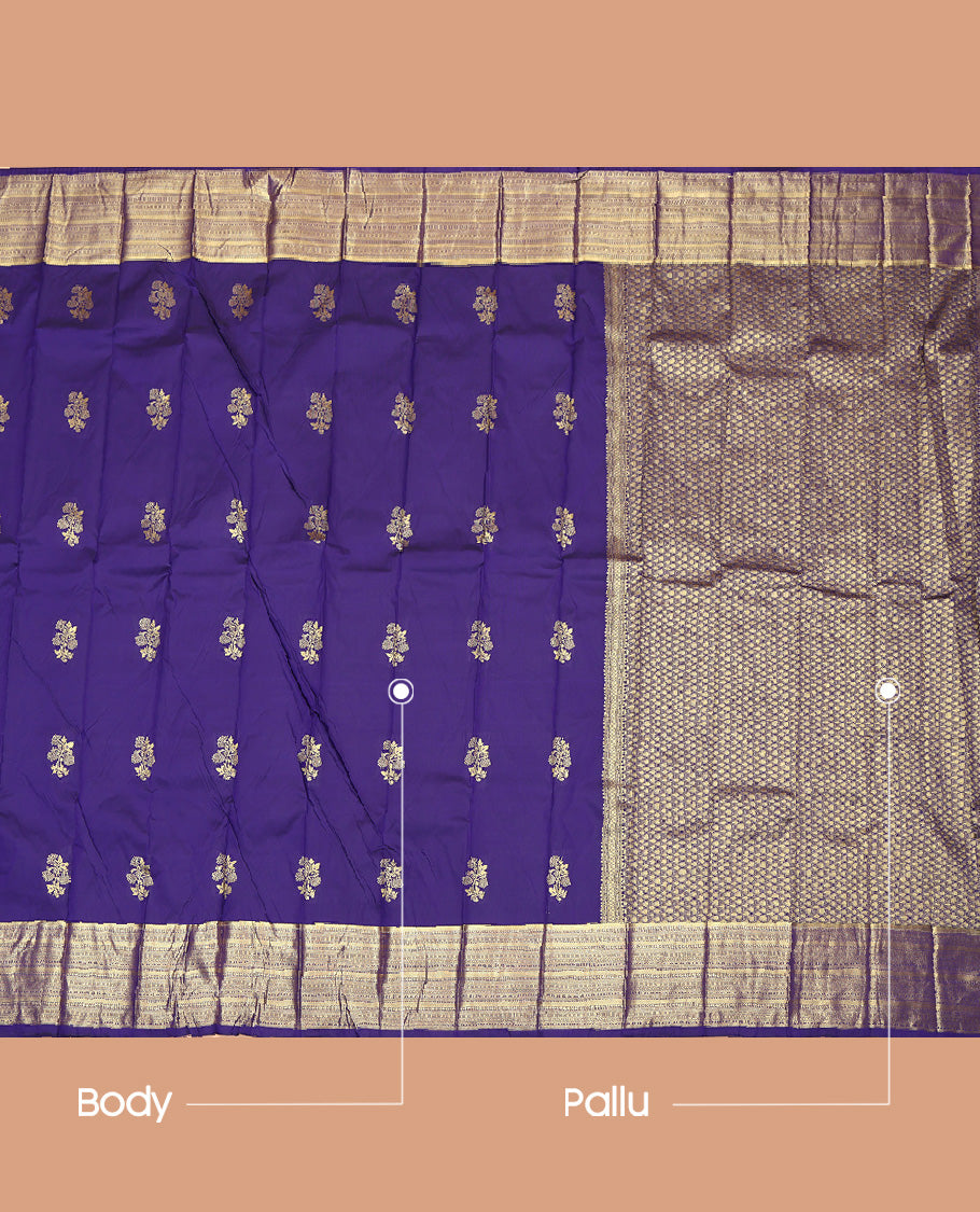 Violet Zari Butta Budget Silk Saree