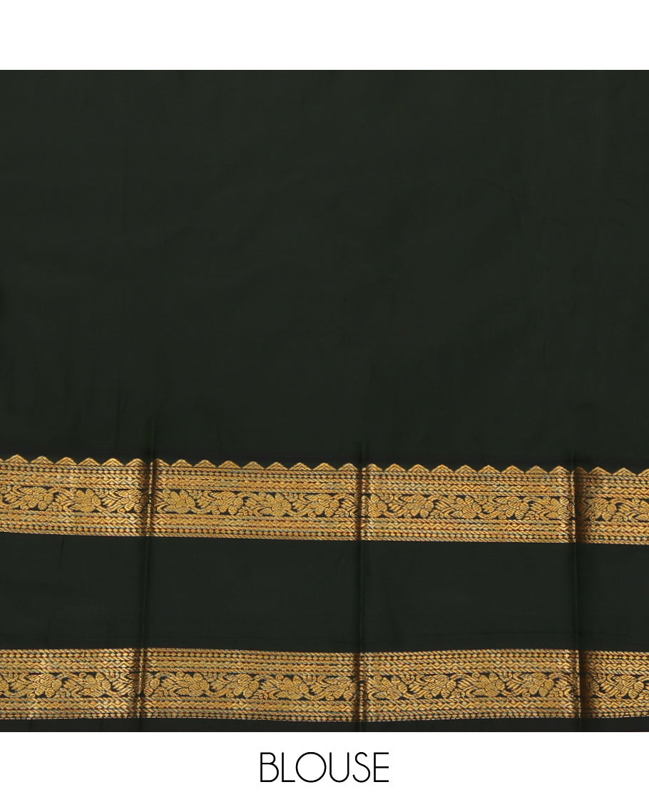 Cream Budget Silk Saree, Enthralled with Zari Buttas and Checks, a Contrast Traditional Zari Rettai Pettu Border, Grand Pallu, and a Contrast Blouse