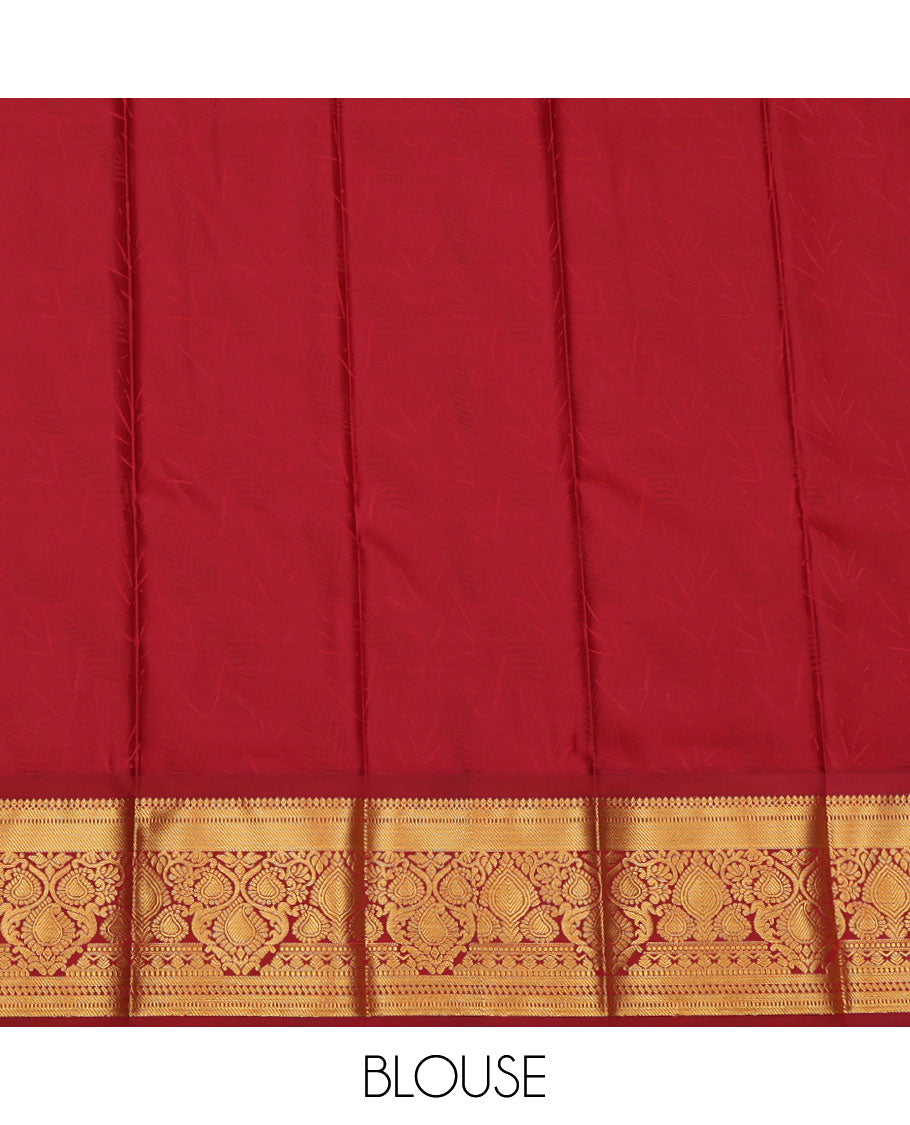 Blue Budget Silk Saree, Mesmerized with Jacquard Design, a Contrast Traditional Zari Border, Grand Pallu, and a Contrast Blouse