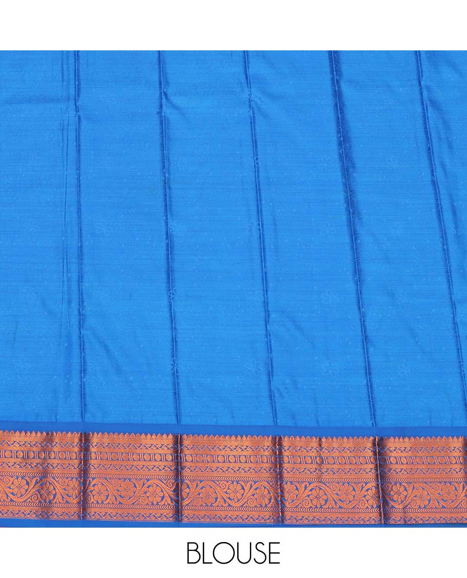 Brown Budget Silk Saree, Enriched with Floral Vine Design, Complemented by Contrast Traditional Zari Border, a Jaal Pallu and a Contrast Blouse
