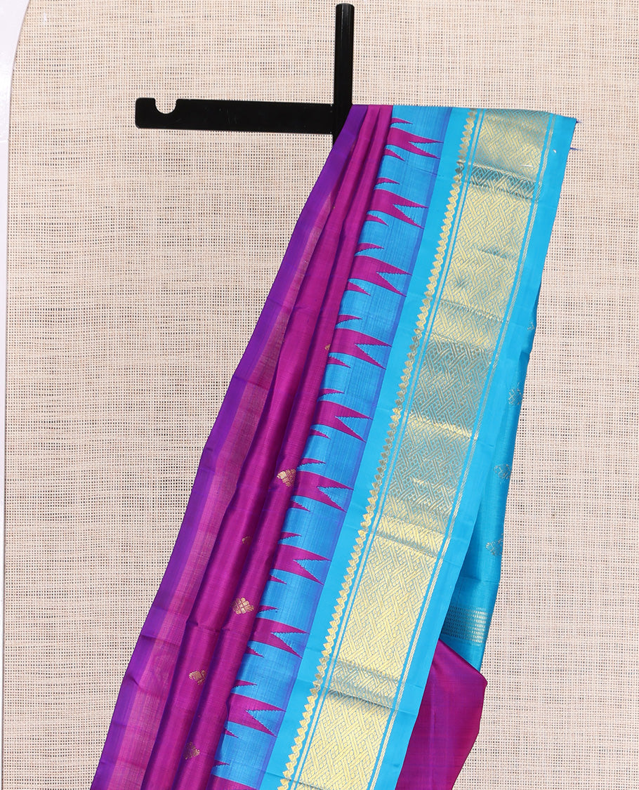 Purple Zari Butta Kanchipuram Silk Saree