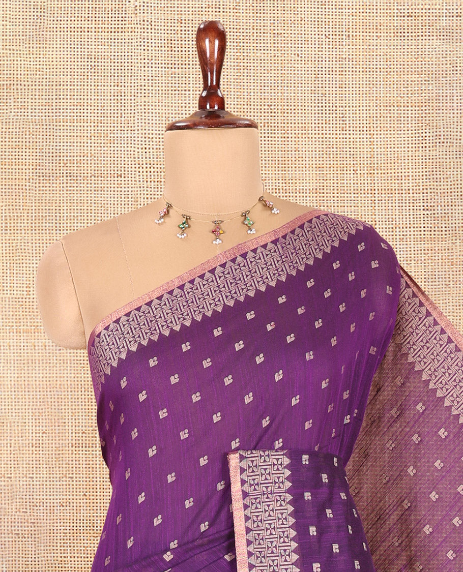 Violet Khadi Cotton Saree