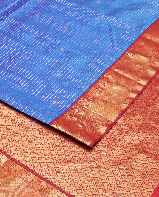 Blue zari design vasundhara silk mix saree, contrast border of kili,kodi visiry & kathir designs & jaal design pallu