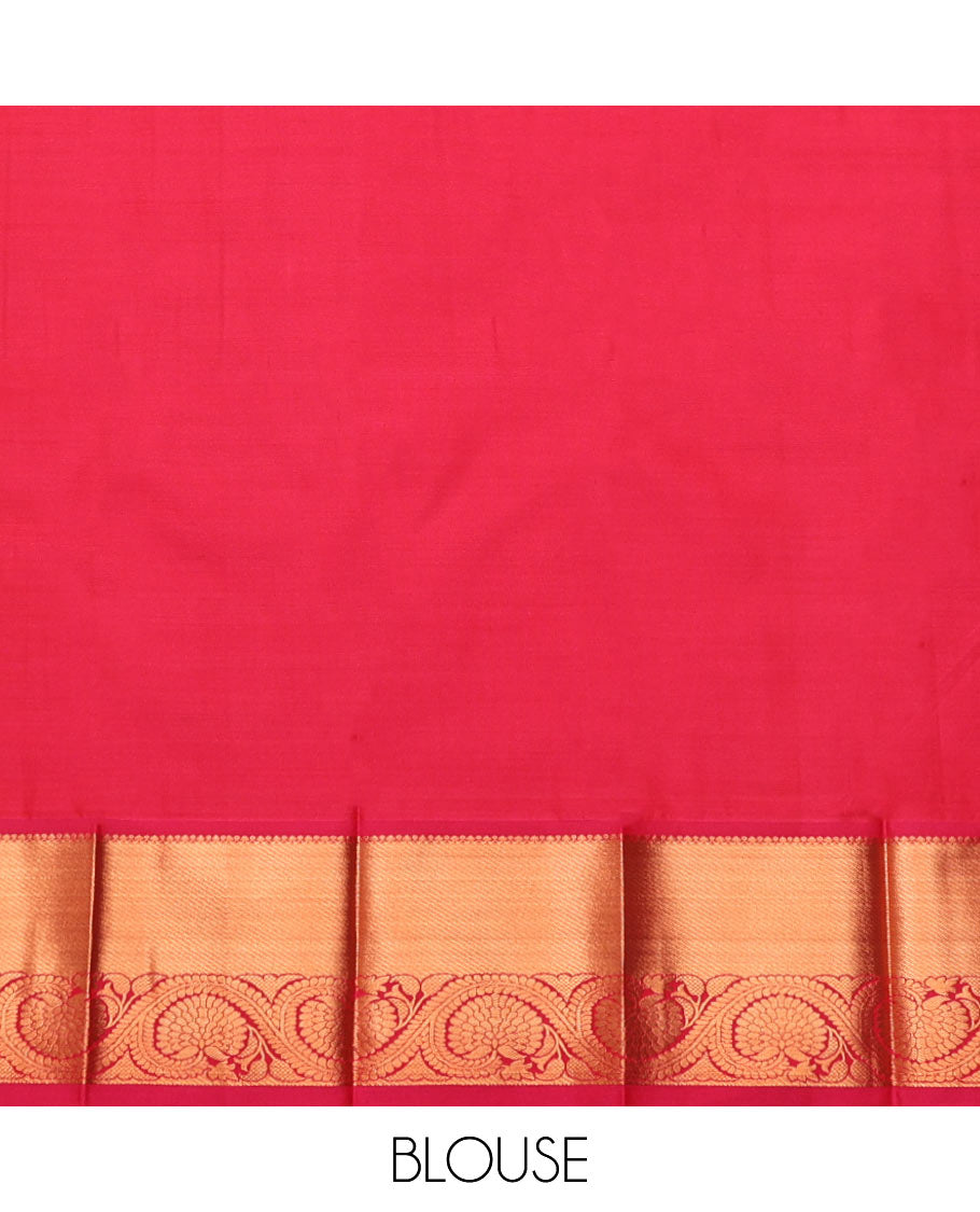 Pink Budget Silk Saree, Enthralled with Jacquard Design, Contrast Traditional Zari Border, Jaal Pallu, and a Contrast Blouse