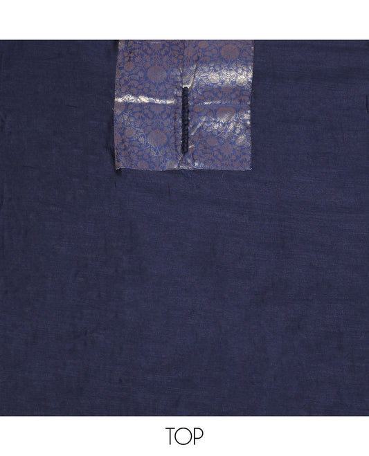 Blue Jacquard Vichitra Silk Material Chudidar Set