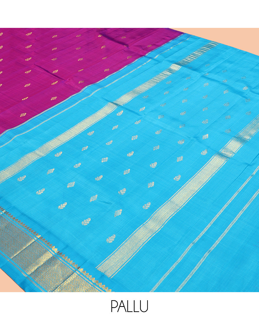 Purple Zari Butta Kanchipuram Silk Saree
