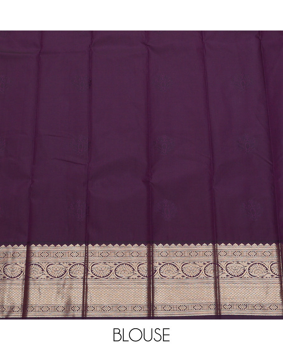 Mustard Budget Silk Saree, Subtly Sparkled with Buttas, Complemented by a Contrast Traditional Border, Grand Pallu, and a Contrast Blouse
