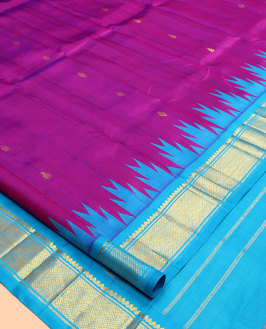 Purple Zari Butta Kanchipuram Silk Saree
