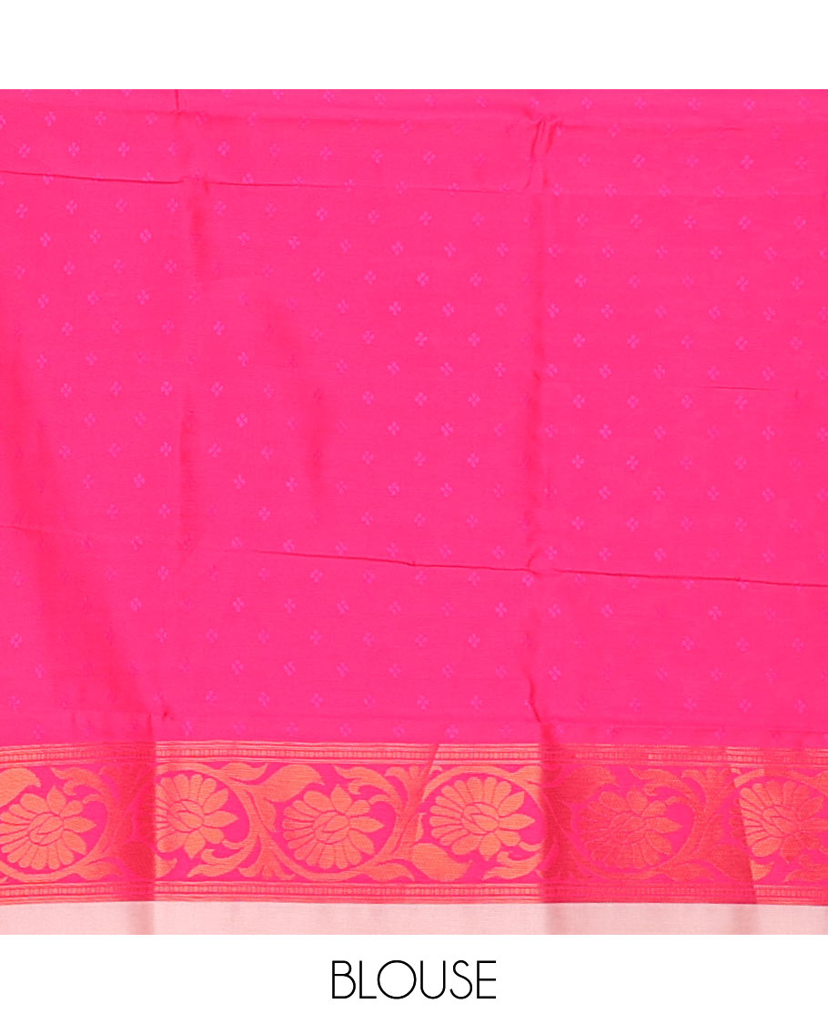 Blue ikkat geometric motifs butter silk saree with contrast floral zari border & intricate floral zari pallu