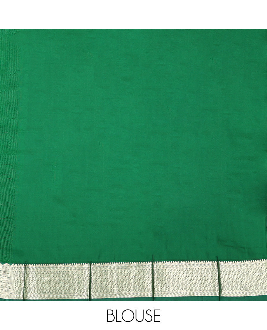 Brown Budget Silk Saree, Opulently Embellished with Zari Buttas, Complemented by a Contrast Traditional Zari Design Border, Grand Floral Design Pallu, and Paired with a Contrast Blouse