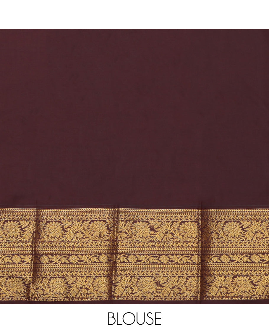 Blue Floral Design Budget Silk Saree