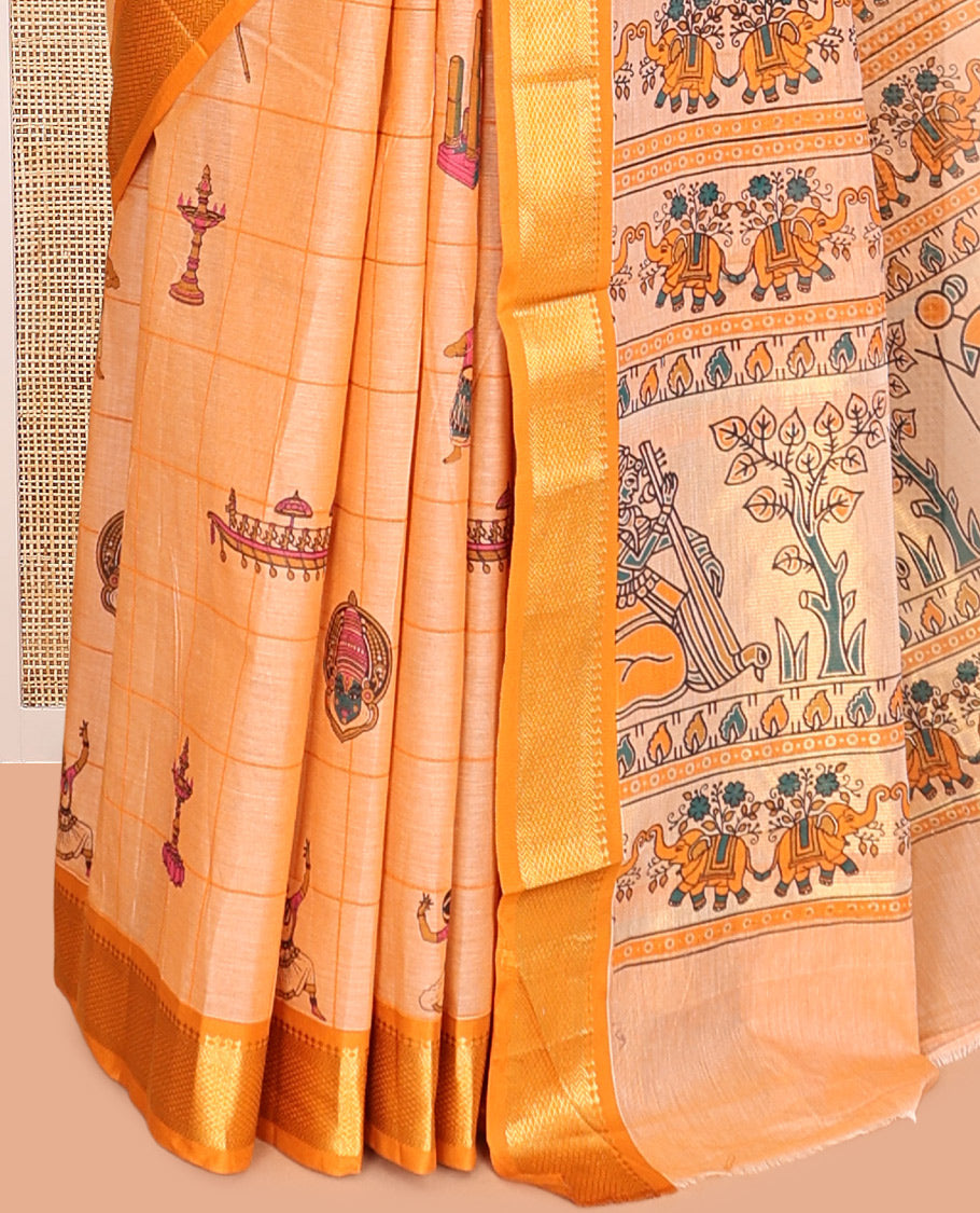 Orange Chirala Cotton Saree