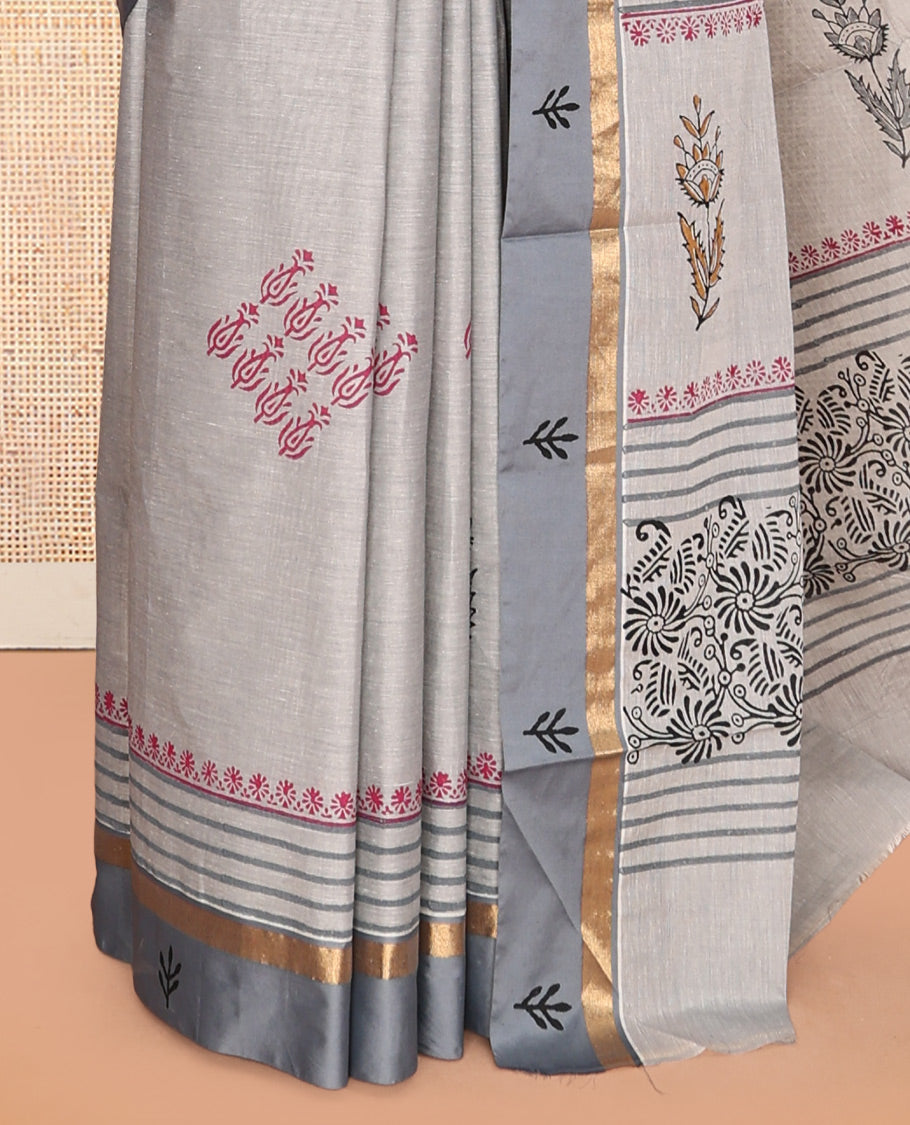 Grey Chirala Cotton Saree