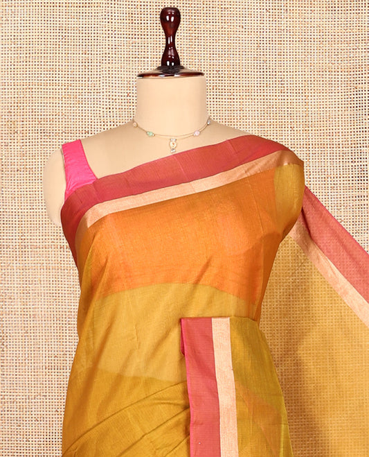 Green Plain Silk Cotton Saree