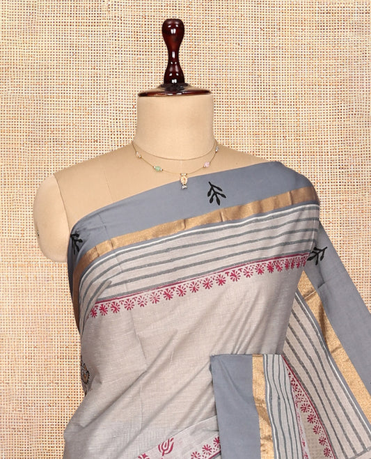 Grey Chirala Cotton Saree