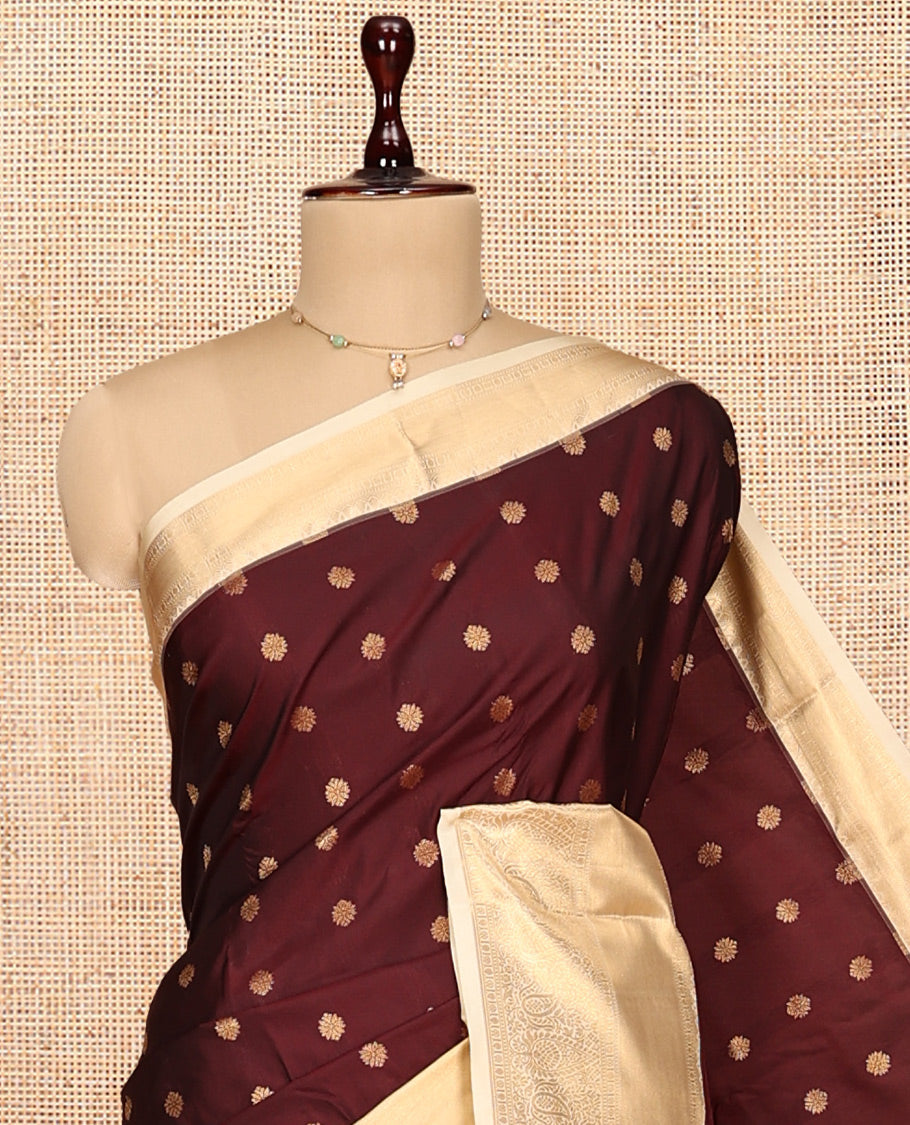 Maroon Zari Buttas Gift Saree