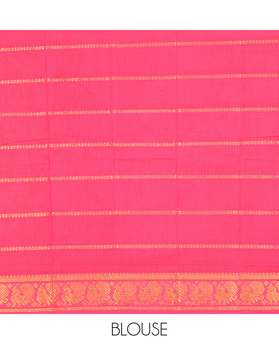 Green Plain Sungudi Cotton Saree