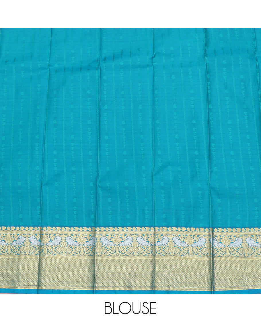 Rani Pink Budget Silk Saree, Accentuated with Zari Buttas on Its Body, Complemented by a Contrast Traditional Zari Border, Grand Jaal Pallu, and Paired with a Contrast Blouse