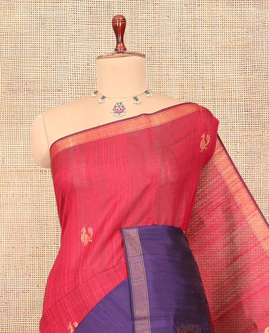 Red Dupion Saree