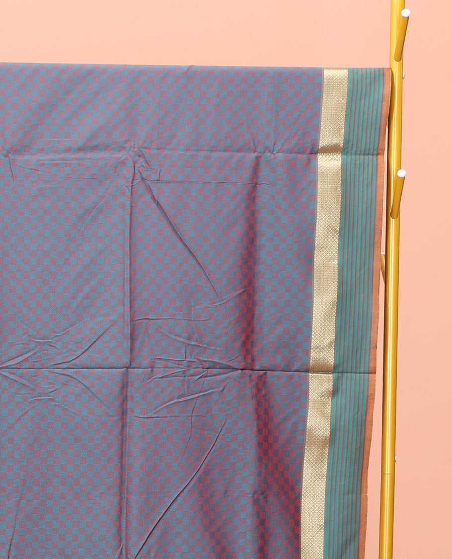 Blue Poly Cotton Saree