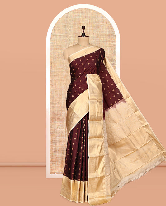 Maroon Zari Buttas Gift Saree