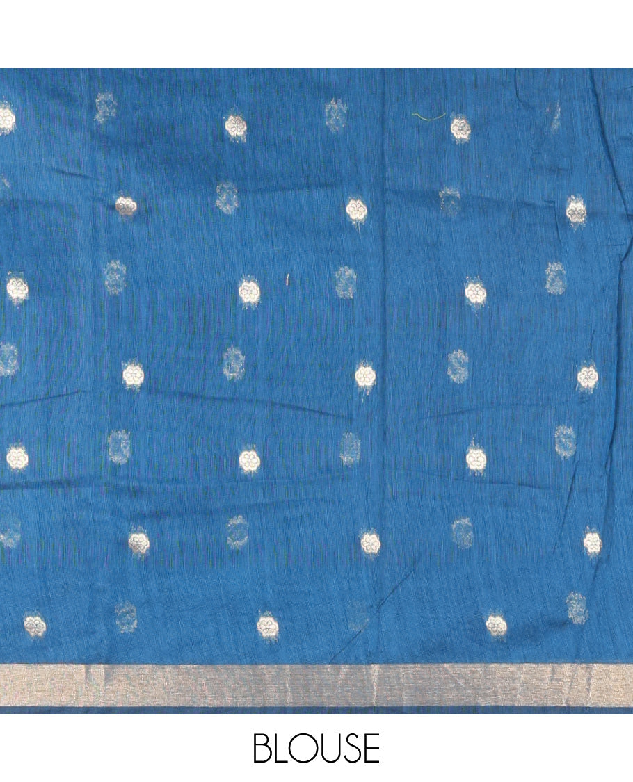 Blue Munga Cotton Saree