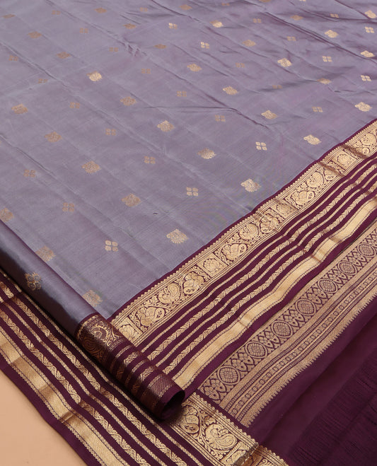 Grey Kanchipuram Silk Saree
