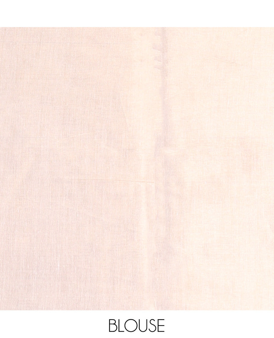 Gold Plain Tissue Saree, Ornamented with a Floral Printed Border and a Matching Blouse
