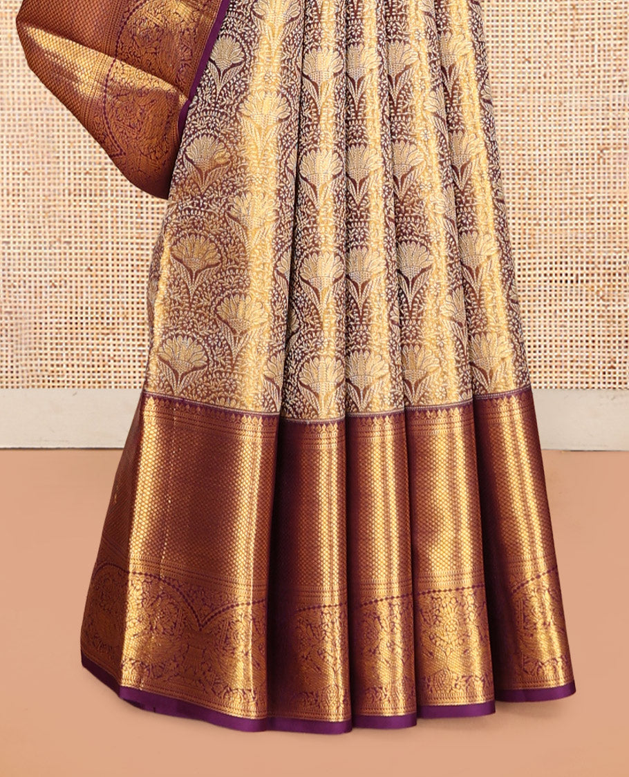 Violet Kanchipuram Tissue Silk Saree
