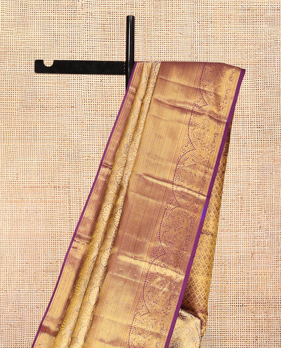 Violet Kanchipuram Tissue Silk Saree