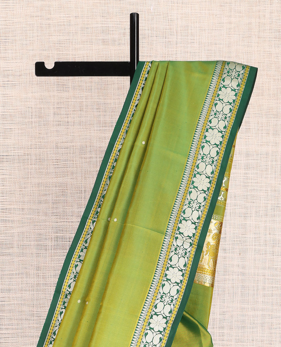 Green Kanchipuram Chettinad Saree