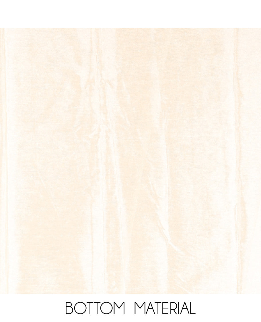 Cream Semi-Silk Material Chudidar, Goddess Durga-Theme Printed Top, Santoon Bottom, and Printed Dupatta